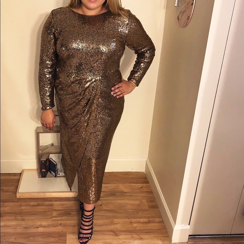 Sequin maxi wrap dress